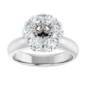 Platinum 5.2 mm Round 1 1/5 CTW Natural Diamond Semi-Set Engagement Ring