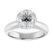 Continuum Sterling Silver 4.5 mm Round 3/4 CTW Natural Diamond Semi-Set Engagement Ring