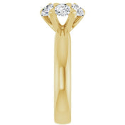 18K Yellow 5.2 mm Round 1 1/5 CTW Natural Diamond Semi-Set Engagement Ring