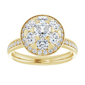 14K Yellow 1 1/3 CTW Natural Diamond Engagement Ring