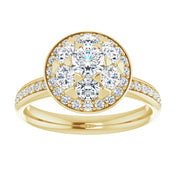 14K Yellow 1 1/8 CTW Natural Diamond Engagement Ring