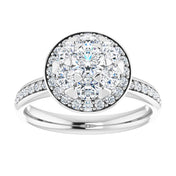 18K White 1 1/8 CTW Natural Diamond Engagement Ring