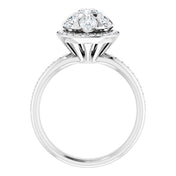 18K White 1 1/3 CTW Natural Diamond Engagement Ring