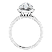 18K White 1 1/8 CTW Natural Diamond Engagement Ring
