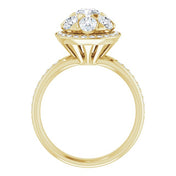 14K Yellow 1 1/2 CTW Natural Diamond Engagement Ring