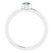 14K White 4 mm Lab-Grown Alexandrite Ring