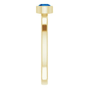 14K Yellow 4 mm Lab-Grown Blue Sapphire Ring