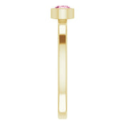 14K Yellow 4 mm Natural Pink Tourmaline Ring
