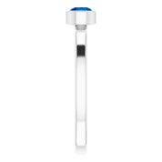 14K White 4 mm Lab-Grown Blue Sapphire Ring