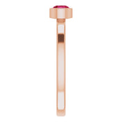14K Rose 4 mm Lab-Grown Ruby Ring