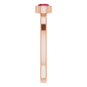 14K Rose 4 mm Lab-Grown Ruby Ring