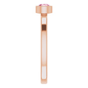 14K Rose 4 mm Natural Pink Tourmaline Ring