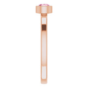 14K Rose 4 mm Natural Pink Tourmaline Ring