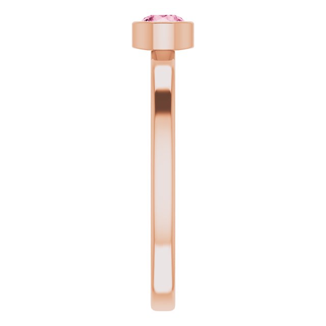 14K Rose 4 mm Natural Pink Tourmaline Ring