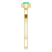 14K Yellow 4 mm Lab-Grown Emerald Ring