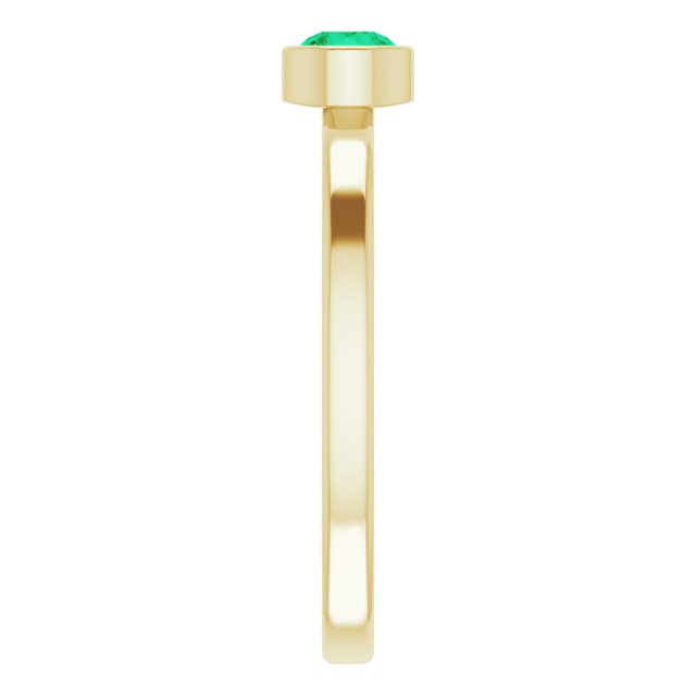 14K Yellow 4 mm Lab-Grown Emerald Ring