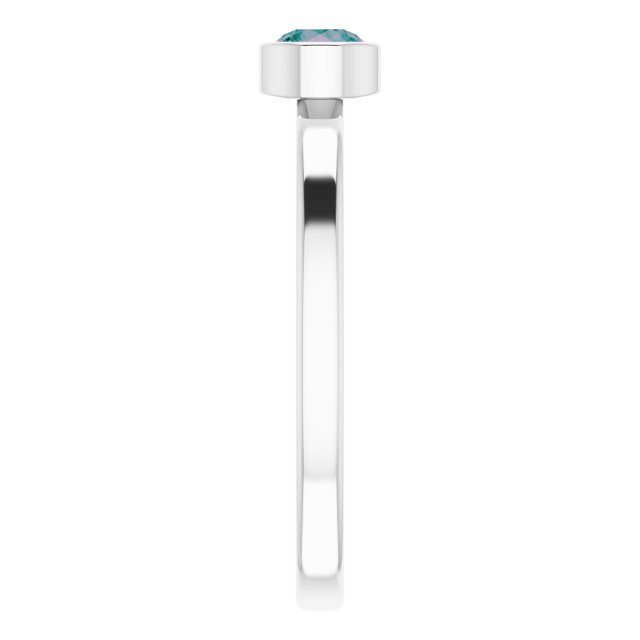 14K White 4 mm Lab-Grown Alexandrite Ring