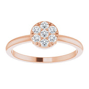 14K Rose 1/5 CTW Natural Diamond Stackable Cluster Ring