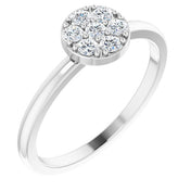 14K White 1/5 CTW Natural Diamond Stackable Cluster Ring