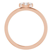 14K Rose 1/5 CTW Natural Diamond Stackable Cluster Ring