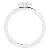 14K White 1/5 CTW Natural Diamond Stackable Cluster Ring