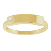 14K Yellow .03 CT Natural Diamond Stackable Family Ring