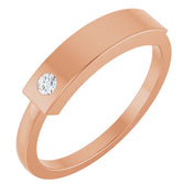14K Rose .03 CT Natural Diamond Stackable Family Ring