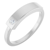 14K White .03 CT Natural Diamond Stackable Family Ring