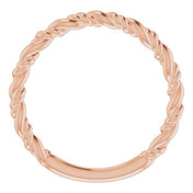 14K Rose Stackable Rope Ring