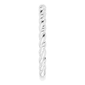 14K White Stackable Rope Ring
