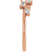 14K Rose 1/3 CTW Lab Grown Diamond Leaf Ring