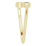 14K Yellow Lab-Grown Blue Sapphire Two-Stone Ring