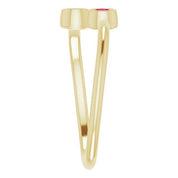 14K Yellow Natural Ruby Two-Stone Ring