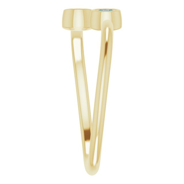 14K Yellow Lab-Grown Alexandrite Two-Stone Ring