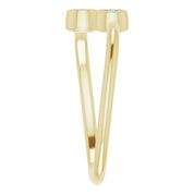 14K Yellow Natural London Blue Topaz Two-Stone Ring