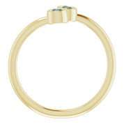 14K Yellow Lab-Grown Alexandrite Two-Stone Ring