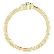 14K Yellow Natural London Blue Topaz Two-Stone Ring