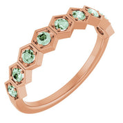 14K Rose Natural Alexandrite Stackable Ring