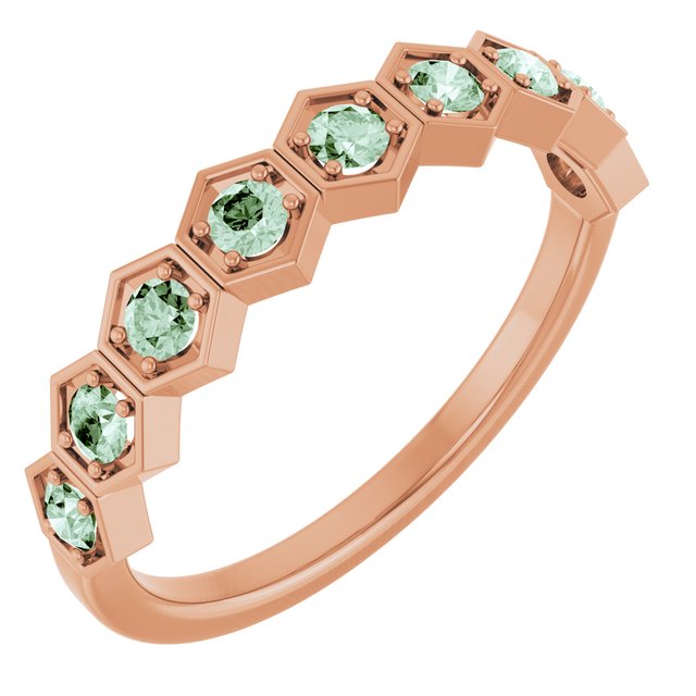 14K Rose Natural Alexandrite Stackable Ring