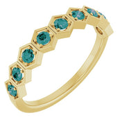 14K Yellow Natural Alexandrite Stackable Ring
