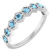 Sterling Silver Natural Aquamarine Stackable Ring