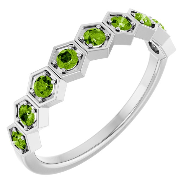 Sterling Silver Natural Peridot Stackable Ring