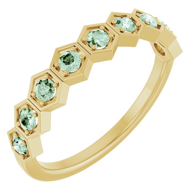 14K Yellow Natural Alexandrite Stackable Ring