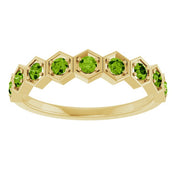 14K Yellow Natural Peridot Stackable Ring