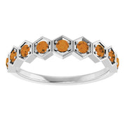 Sterling Silver Natural Citrine Stackable Ring