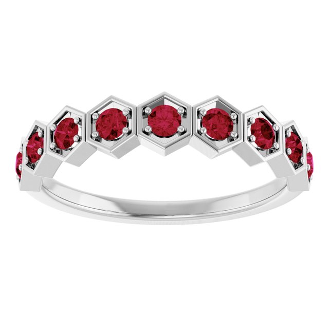 Sterling Silver Natural Ruby Stackable Ring