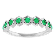 Sterling Silver Lab-Grown Emerald Stackable Ring