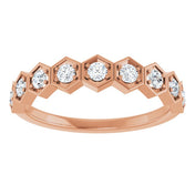 14K Rose 1/3 CTW Natural Diamond Stackable Ring