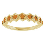 14K Yellow Natural Citrine Stackable Ring