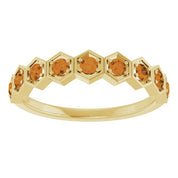 14K Yellow Natural Citrine Stackable Ring